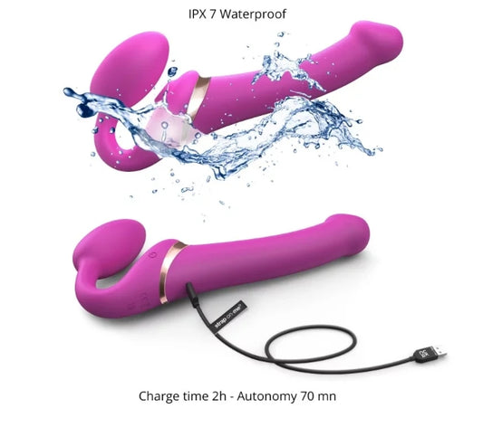STRAP-ON-ME MULTI ORGASM BENDABLE STRAP-ON - M - FUCHSIA