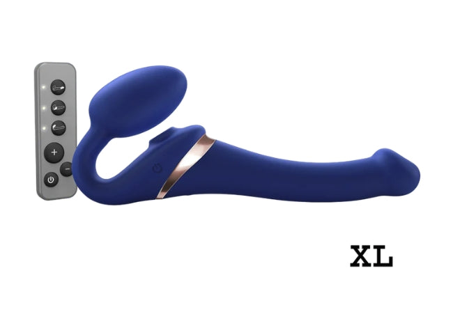 MULTI ORGASM BENDABLE STRAP-ON - XL - NIGHT BLUE