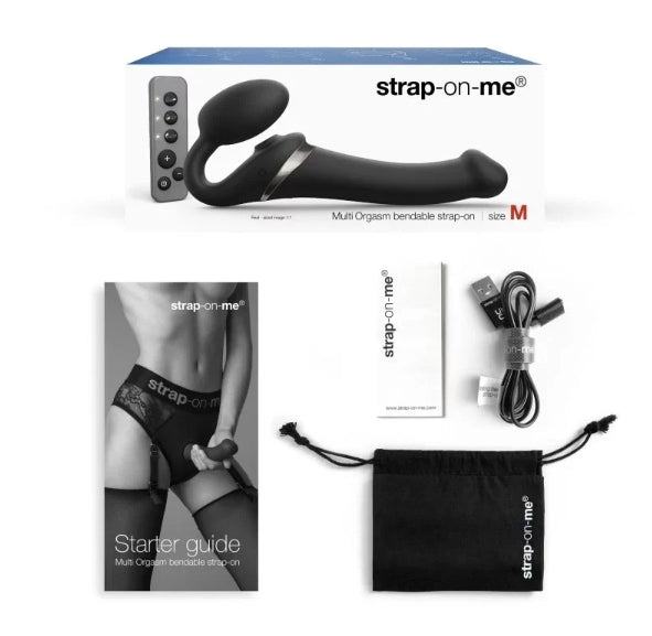 STRAP-ON-ME MULTI ORGASM BENDABLE STRAP-ON - M - BLACK
