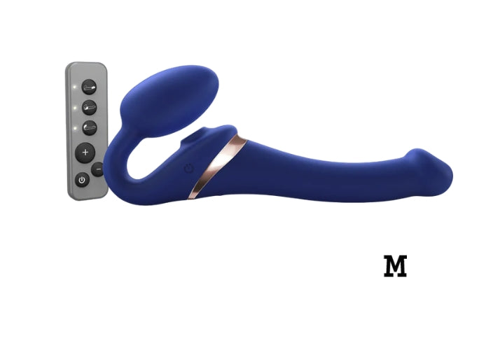 MULTI ORGASM BENDABLE STRAP-ON - M - NIGHT BLUE