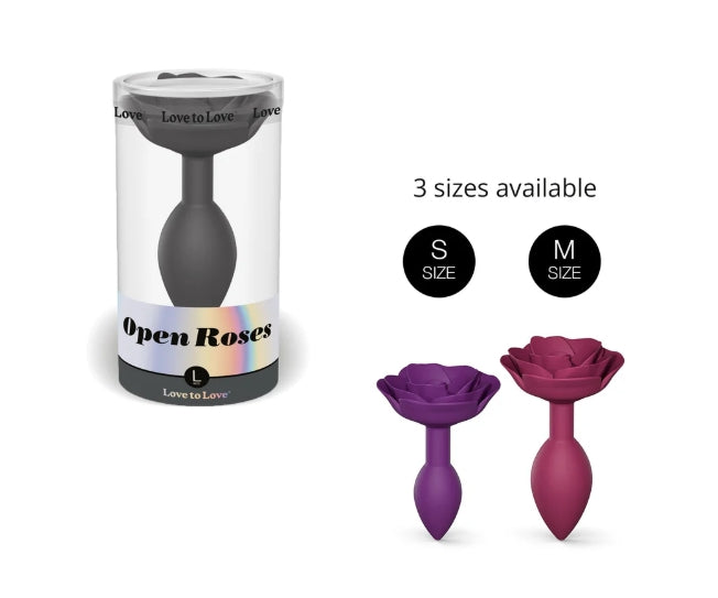 LOVE TO LOVE OPEN ROSES L SIZE - BLACK ONYX