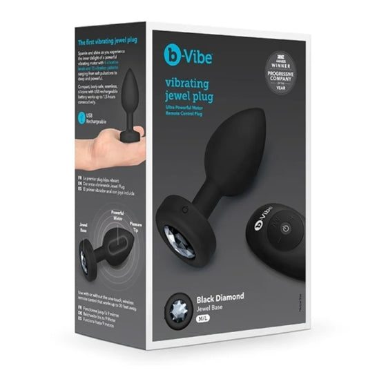 b-Vibe VIBRATING JEWEL PLUG | M/L | BLACK