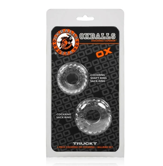 OXBALLS TRUCKT, 2-pack cockring - CLEAR