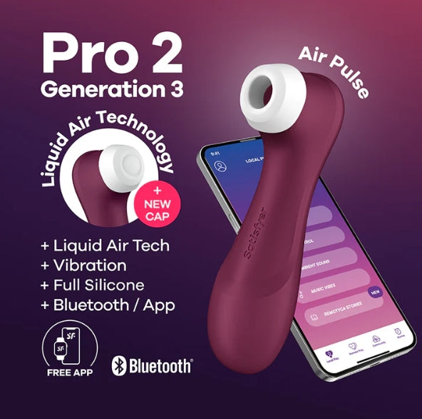Satisfyer Pro 2 Generation 3 Connect App - Wine Red