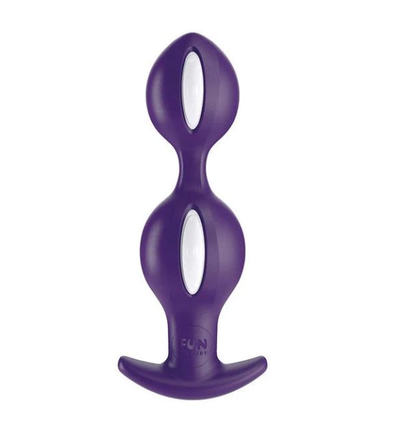 Fun Factory B Balls Duo Reactive Anal Plug White/Dark Violet
