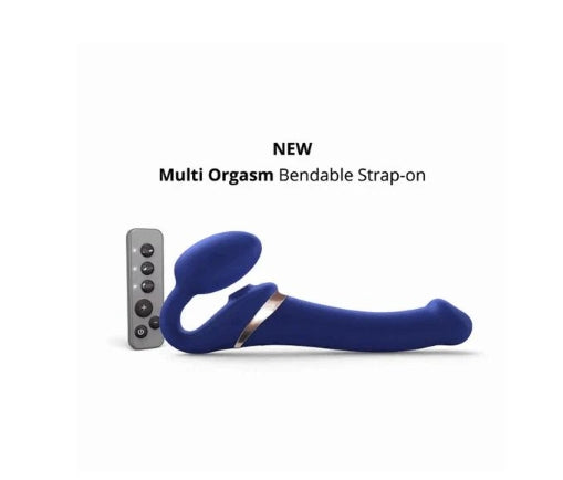 MULTI ORGASM BENDABLE STRAP-ON - XL - NIGHT BLUE