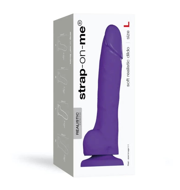 STRAP-ON-ME SOFT REALISTIC DILDO PURPLE - L