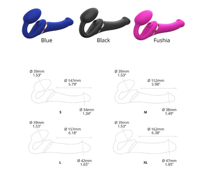 MULTI ORGASM BENDABLE STRAP-ON - XL - NIGHT BLUE