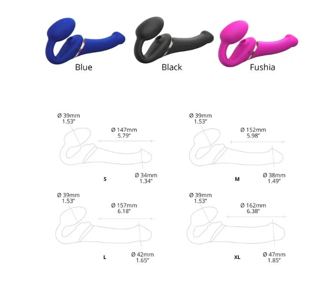 STRAP-ON-ME MULTI ORGASM BENDABLE STRAP-ON - S - FUCHSIA