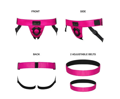 STRAP-ON-ME LEATHERETTE HARNESS CURIOUS - FUCHSIA