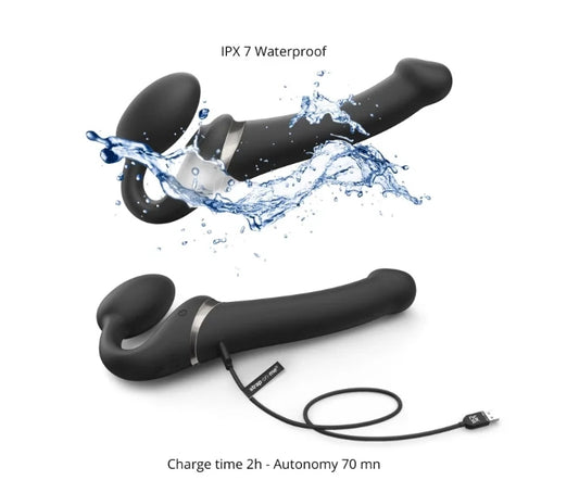 STRAP-ON-ME MULTI ORGASM BENDABLE STRAP-ON - M - BLACK