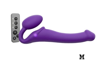 STRAP-ON-ME VIBRATING BENDABLE STRAP-ON - M - PURPLE