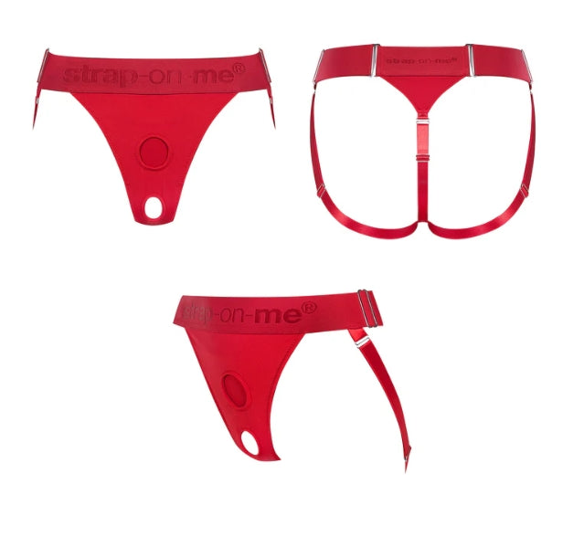 STRAP-ON-ME HARNESS LINGERIE UNIQUE - ONE SIZE - RED