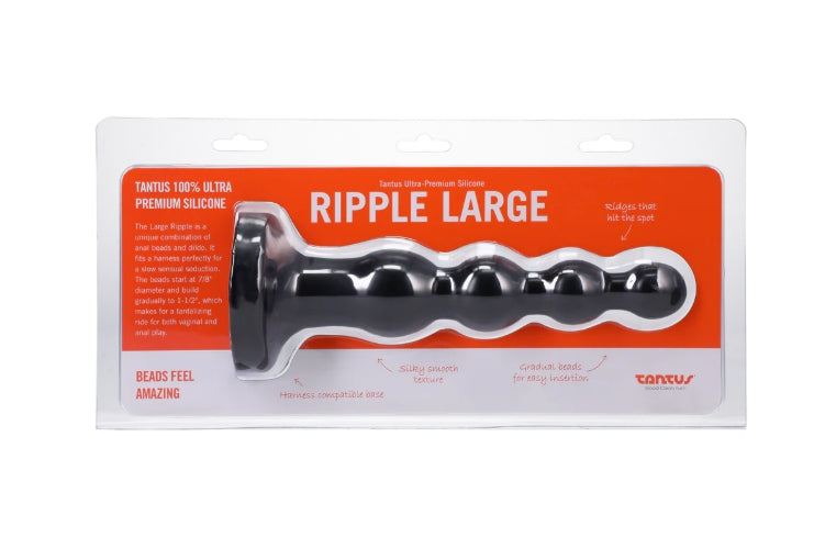 Tantus Silicone Large Ripple Butt Plug Black