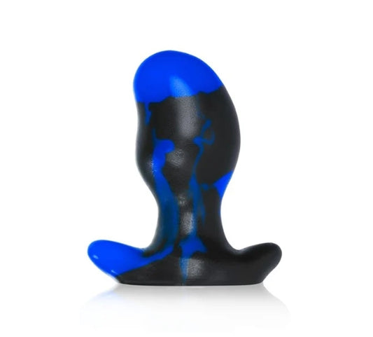 OXBALLS ERGO, buttplug - BLACK POLICE BLUE SWIRL - MEDIUM