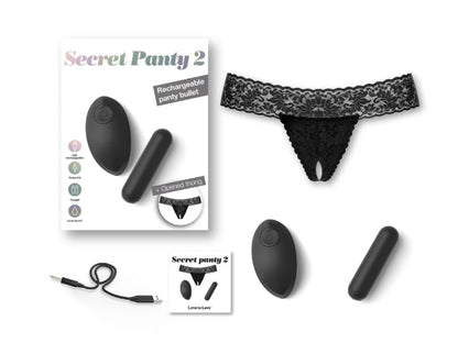 LOVE TO LOVE SECRET PANTY 2 - BLACK ONYX