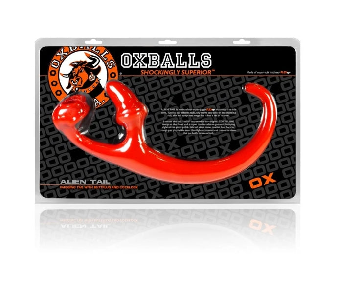 OXBALLS ALIEN TAIL, butt plug + sling, RED