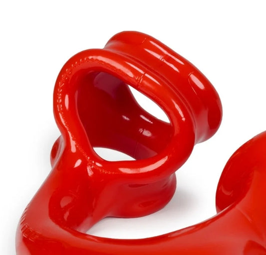 OXBALLS ALIEN TAIL, butt plug + sling, RED