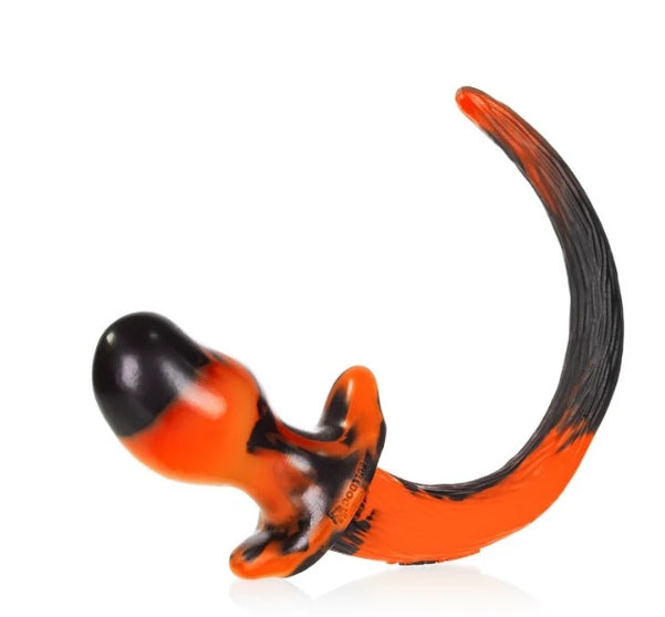 OXBALLS BULLDOG, puppy tail buttplug, ORANGE SWIRL, Large