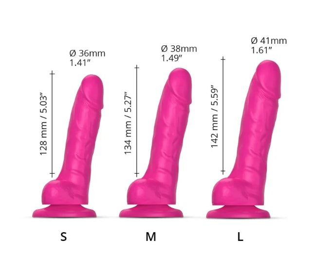 STRAP-ON-ME SLIDING SKIN REALISTIC DILDO FUCHSIA S