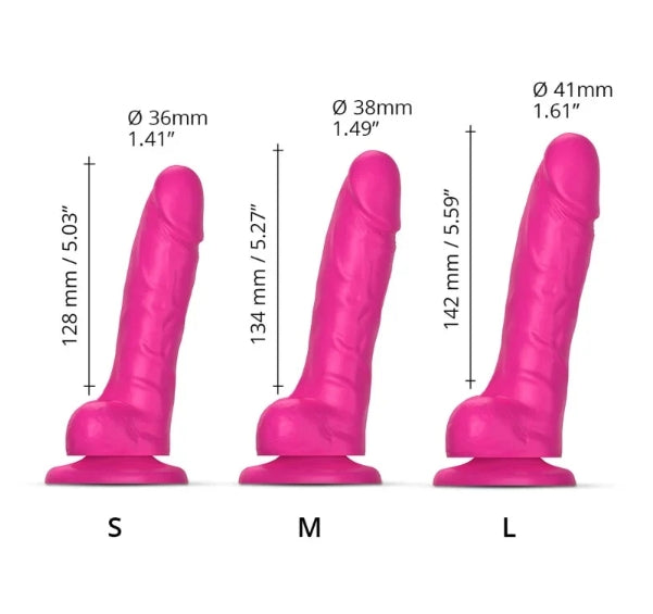 STRAP-ON-ME SLIDING SKIN REALISTIC DILDO FUCHSIA M