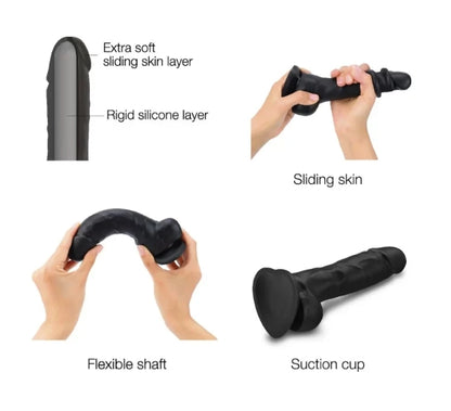 STRAP-ON-ME SLIDING SKIN REALISTIC DILDO BLACK XXL