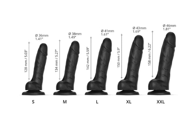 STRAP-ON-ME SLIDING SKIN REALISTIC DILDO BLACK XXL