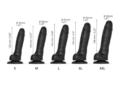 STRAP-ON-ME SLIDING SKIN REALISTIC DILDO BLACK L