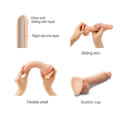 STRAP-ON-ME SLIDING SKIN REALISTIC DILDO VANILLA L