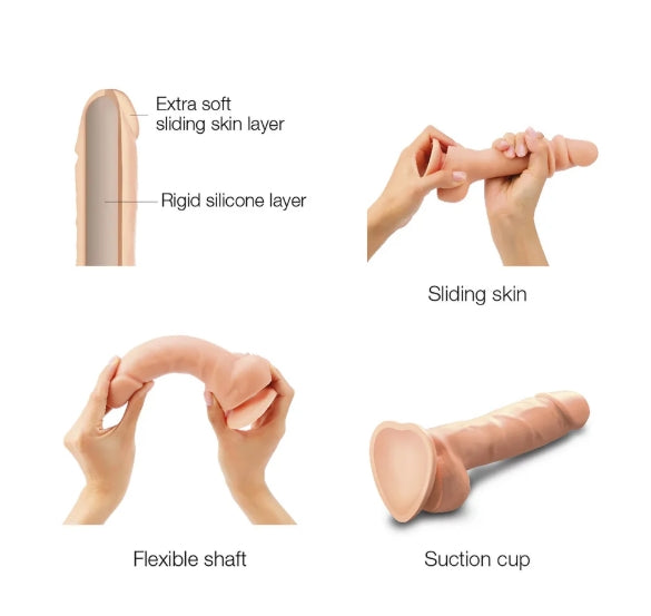 STRAP-ON-ME SLIDING SKIN REALISTIC DILDO VANILLA XXL