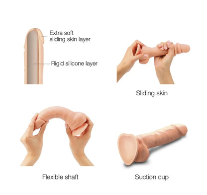 STRAP-ON-ME SLIDING SKIN REALISTIC DILDO VANILLA XXL