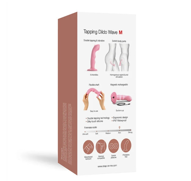 STRAP-ON-ME TAPPING DILDO WAVE - CORAL PINK