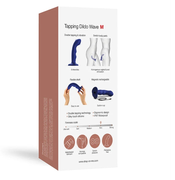 STRAP-ON-ME TAPPING DILDO WAVE - NIGHT BLUE