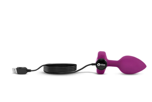b-Vibe VIBRATING JEWEL PLUG | S/M | FUCHSIA