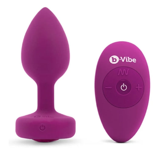 b-Vibe VIBRATING JEWEL PLUG | S/M | FUCHSIA