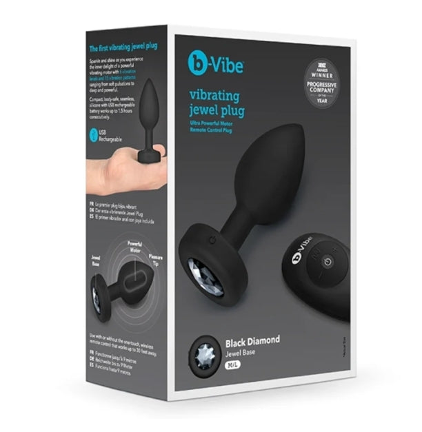 b-Vibe VIBRATING JEWEL PLUG | M/L | BLACK