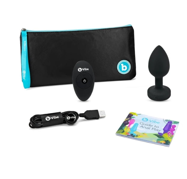 b-Vibe VIBRATING JEWEL PLUG | M/L | BLACK