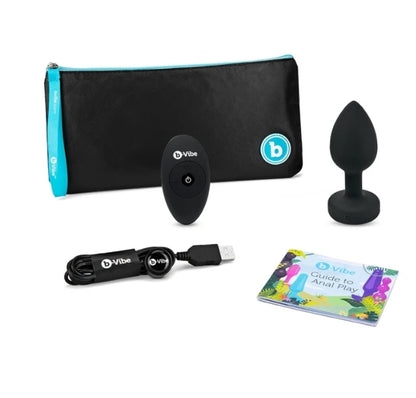 b-Vibe VIBRATING JEWEL PLUG | M/L | BLACK