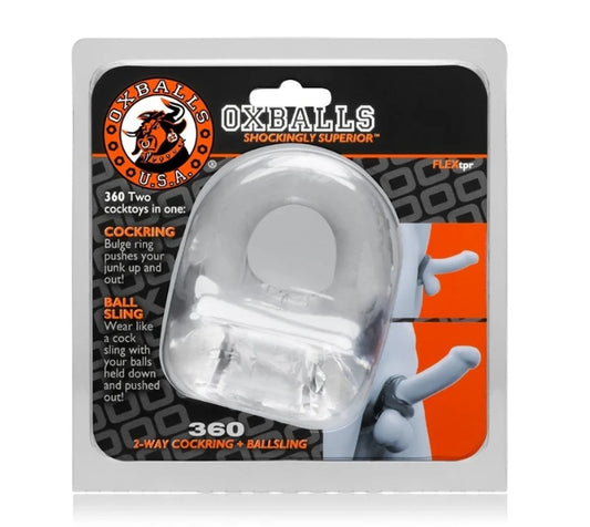 OXBALLS 360, Dual use cockring - CLEAR