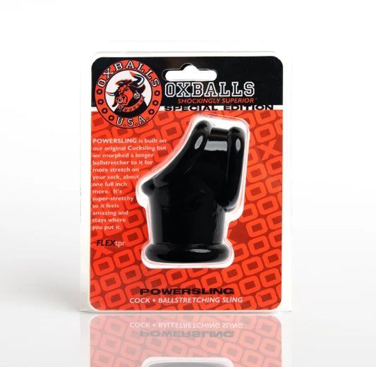 OXBALLS POWERSLING, cocksling & ballstretcher - BLACK