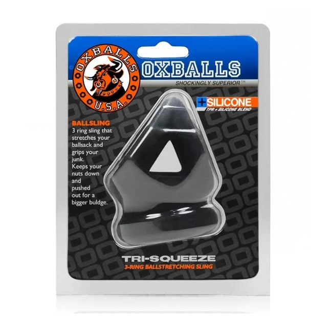 OXBALLS TRI-SQUEEZE, cocksling & ballstretcher - BLACK ICE