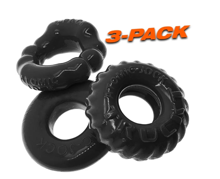OXBALLS BONEMAKER 3-pack boner cockring kit - BLACK