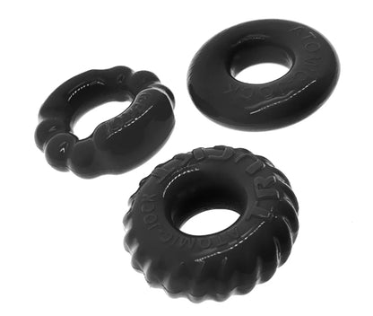 OXBALLS BONEMAKER 3-pack boner cockring kit - BLACK