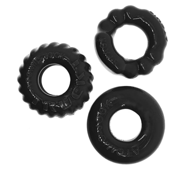 OXBALLS BONEMAKER 3-pack boner cockring kit - BLACK