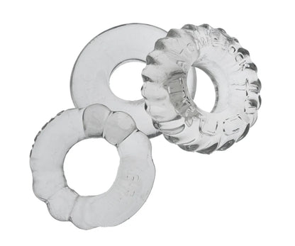 OXBALLS BONEMAKER 3-pack boner cockring kit - CLEAR