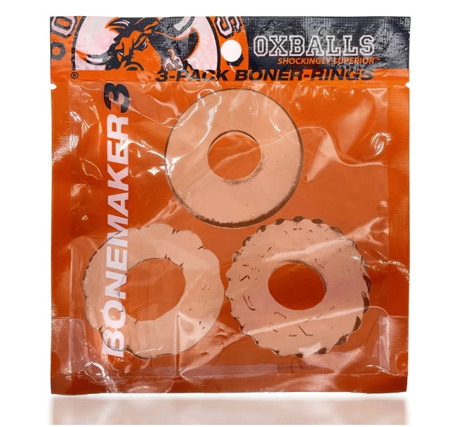 OXBALLS BONEMAKER 3-pack boner cockring kit - CLEAR
