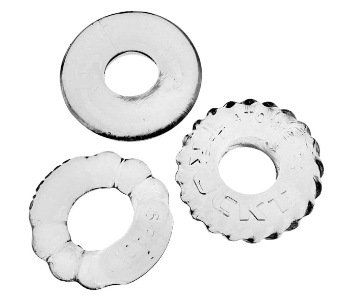 OXBALLS BONEMAKER 3-pack boner cockring kit - CLEAR