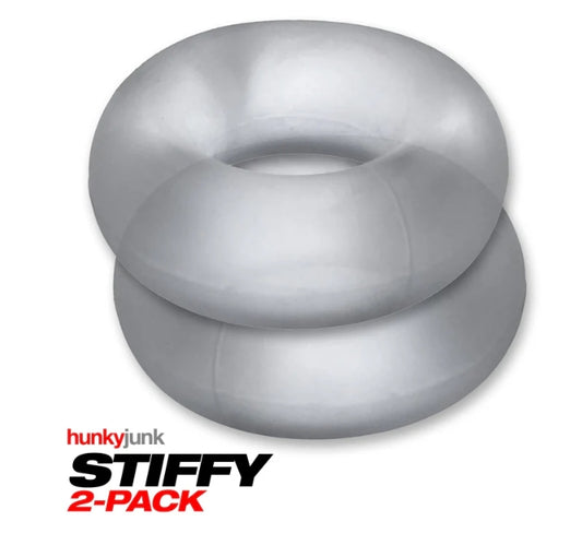 Hunkyjunk STIFFY 2-pack bulge cockrings - CLEAR ICE