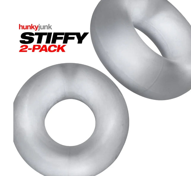 Hunkyjunk STIFFY 2-pack bulge cockrings - CLEAR ICE