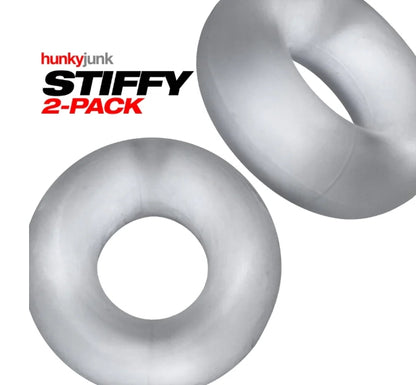 Hunkyjunk STIFFY 2-pack bulge cockrings - CLEAR ICE